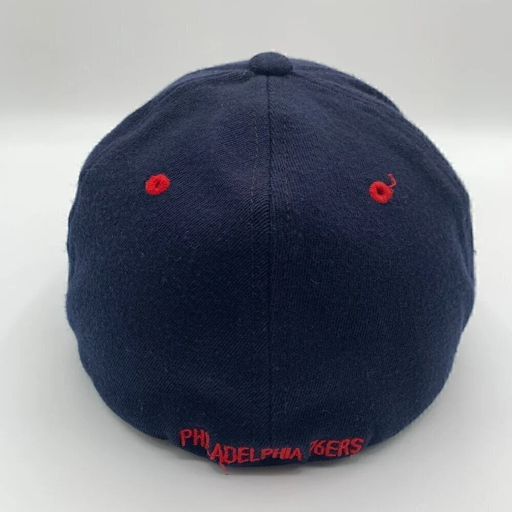 Philadelphia 76ers NBA Vintage Black Nike Stretch Fitted Hat Mens L/XL